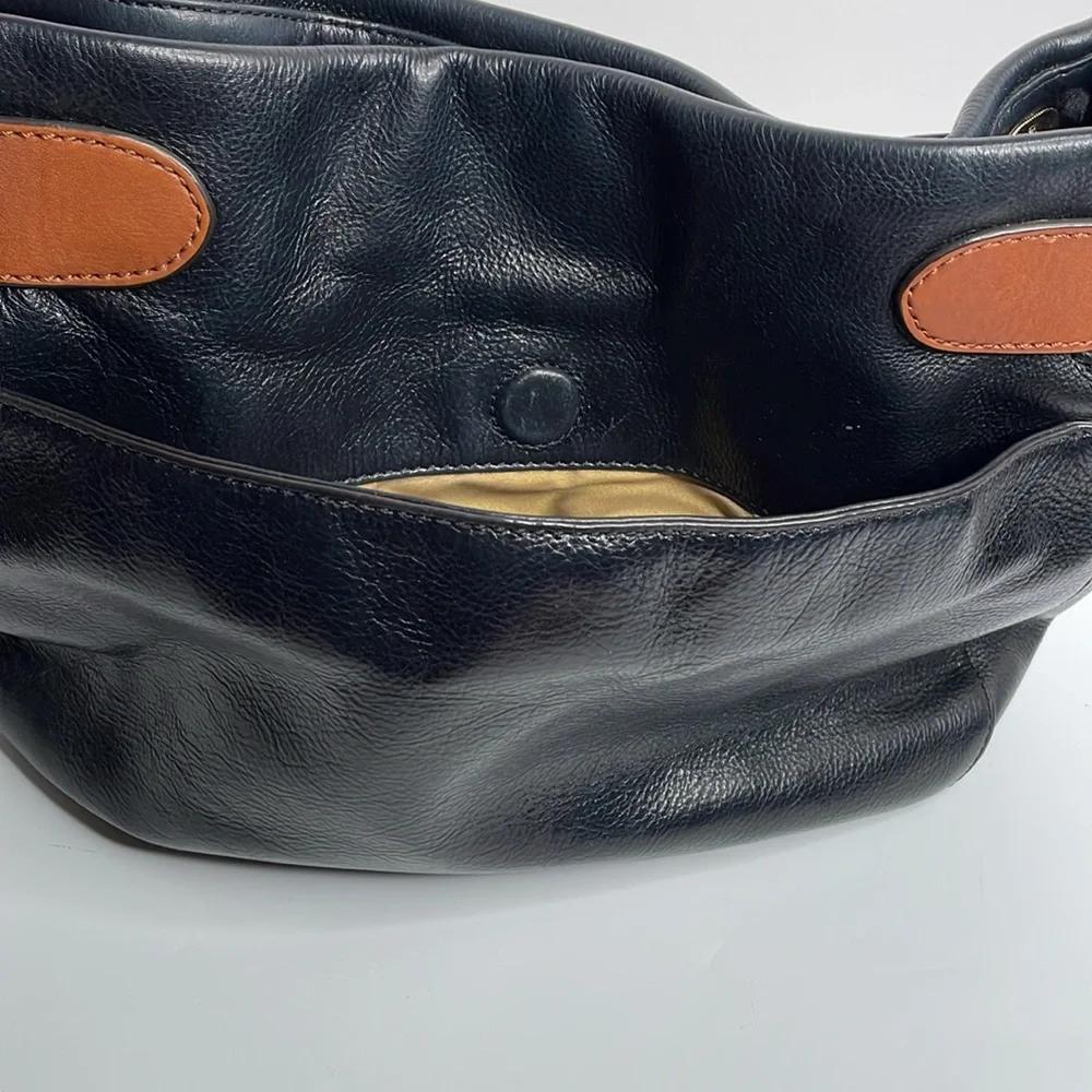 Antonio Melani Shoulder Bag Leather Black  Brown Shoulder Bag